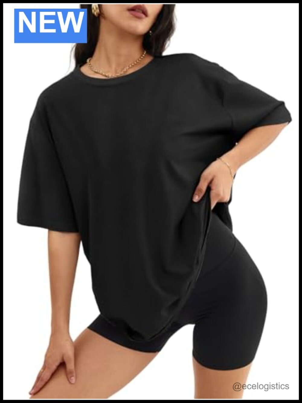 Oversized Short Sleeve Crew Neck T-Shirt Casual Loose Fit Y2K Top